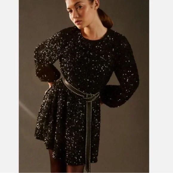 NWT Sunday in Brooklyn Balloon-Sleeve Mini Dress - Picture 2 of 11